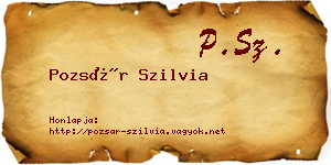 Pozsár Szilvia névjegykártya
