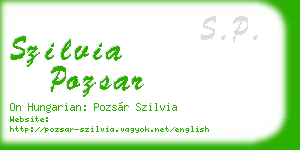 szilvia pozsar business card